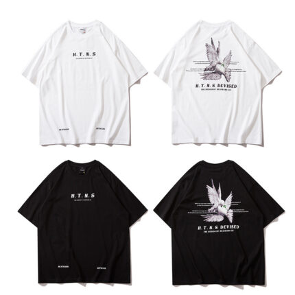 Lockeres Trend-T-Shirt mit Taubendruck