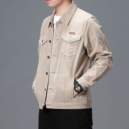 Cordjacke Herren Slim Casual Denim