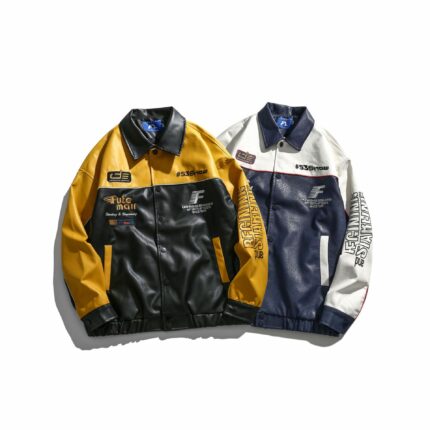 Lederjacke im japanischen Stil Herren