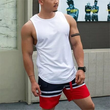 Tank Top Herren Sport Ärmelloses T-Shirt Eisseide Schnell Trocknend