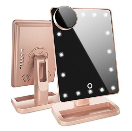 Touch Screen Makeup Spiegel mit 20 LED Licht Bluetooth Musik Lautsprecher 10X Vergrößerungsspiegel Lichter