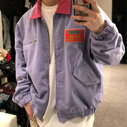 Mode Retro Amerikanische Reversjacke