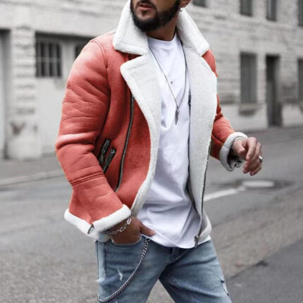 Lammwolle Revers Warme Jacke