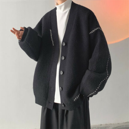 Design Strickjacke Pullover Mantel für Männer Lose Retro