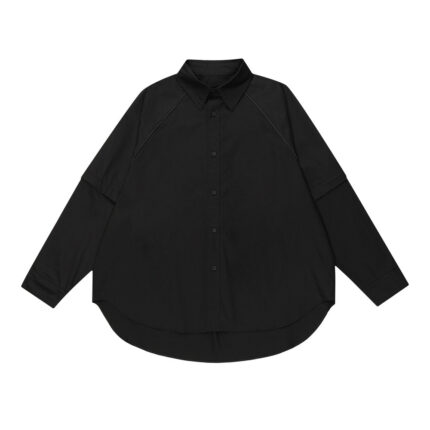 Detachable Sleeve Design Long Sleeve Shirt Men