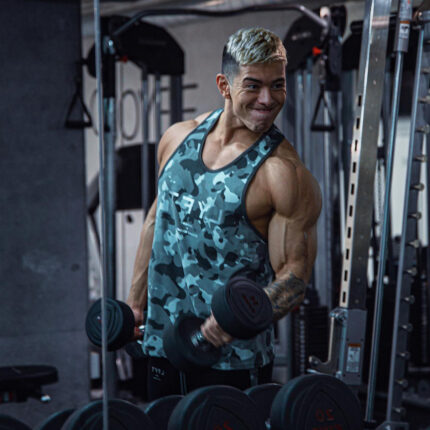 Atmungsaktives, lässiges, ärmelloses Stretch-Fitness-Racer-Tanktop