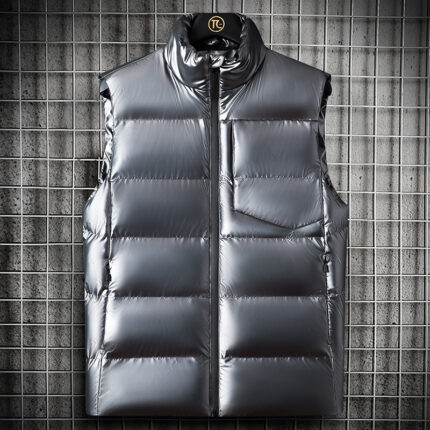Ärmellose Jacke aus glänzender Baumwolle für Herren