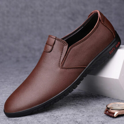 Schwarze Freizeitschuhe aus Leder Herren