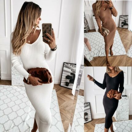 Langarm Kleid Damen