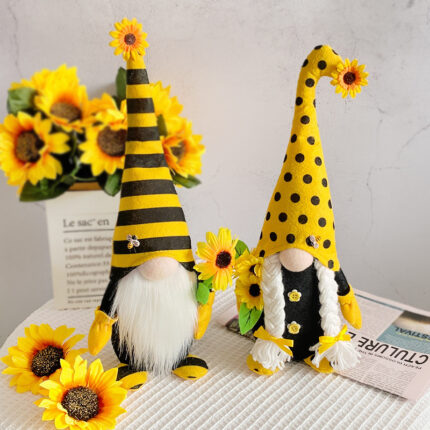 Bienen fest Langer Hut Gesichtslose Puppe Süße Biene Sonnenblumen puppe Ornamente