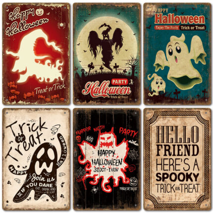 Halloween Vintage Eisenblech Malerei