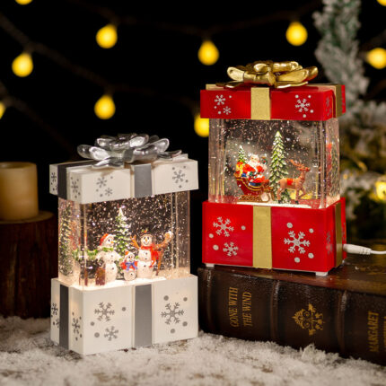 Weihnachts dekoration Geschenk box Kristall kugel Kleine Nacht lampe Ornamente