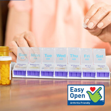 New Double Row 14 Grid Push Spring Medicine Box