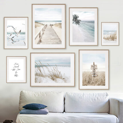 Reed Löwenzahn Dolphin Sea Beach Blumen wand Kunst Leinwand Malerei