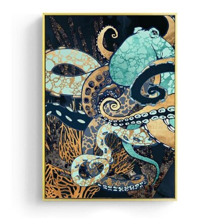 Amerikanischen Abstrakte Marine Leben Octopus Quallen Dekorative Malerei