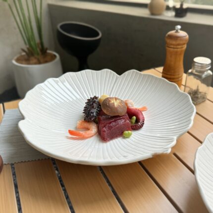 Keramik Fort geschrittene weiße Deep Plates Dessert teller