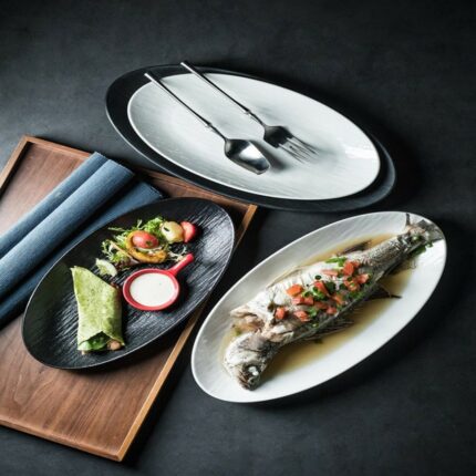 Ceramic Fish Plate Large Capacity Household Dinner Plate