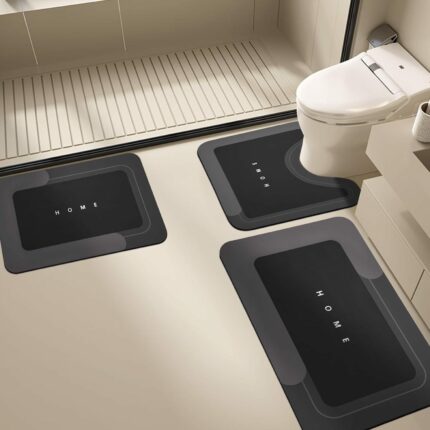 U-förmige Toilette Wasser absorbierende schnell trocknende Matte Badezimmer matten Dreiteiler Set