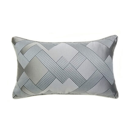 Klassisches dunkelgraues geometrisches Jacquard kissen