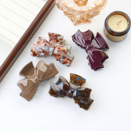 New Acetate Grip Sweet Bow Shark Clip Hair Accessories Large Updo Hair Claw Headdress Clip