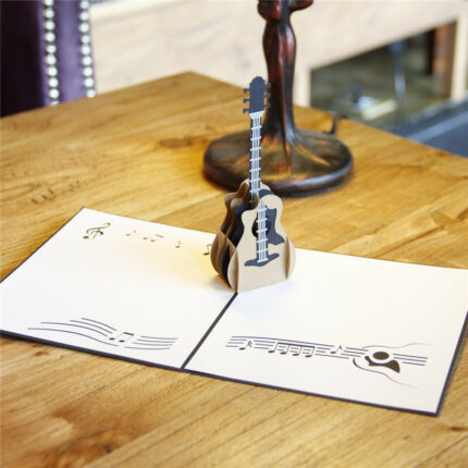 Geburtstag 3D Gruß Karte Gitarre Kreative Handgemachte Geschenk Papier Carving