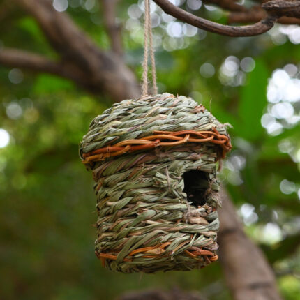Kreative Stroh Vögel Nest Handwerk Hand-Woven Stroh Vogel Käfig