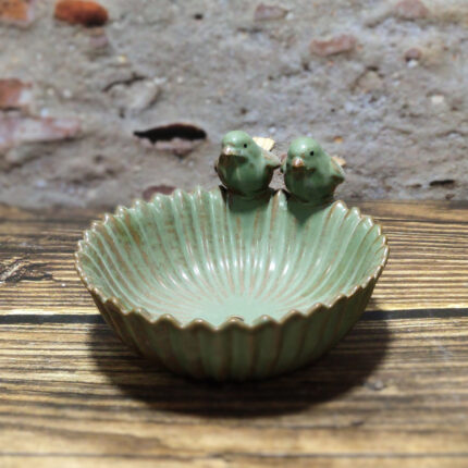 Europäischen Stil Zakka Vogel Feeder, Keramik Obst Platte, Kreative Vogel Blume Topf Ofen, Fleischigen Blumentopf Sortiment