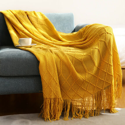 Reine Farbe Korallen Fleece Strick Sofa Decke