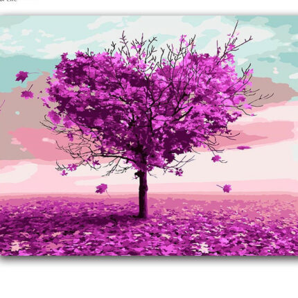 Farbe Durch Zahl Liebe Baum Landschaft Modulare Leinwand Öl Malerei
