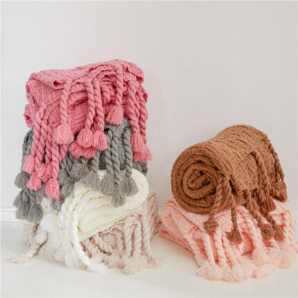 Positive Und Negative Woven Quasten Casual Nickerchen Klimaanlage Decke Schal Büro Decke Emily