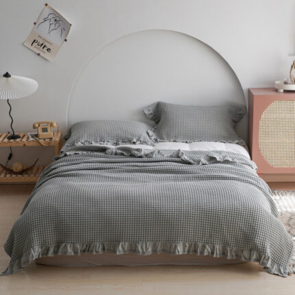 Japan Waffel Plaid Decken für Bett Sofa Wirft Baumwolle Garn Handtuch Decke für Kinder Erwachsene Sommer Klimaanlage Quilt Bettdecke