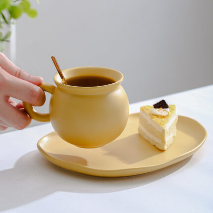 Atmosphäre Ins Nachmittag Tee Frühstück Tasse Und Platte