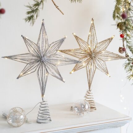 Weihnachts baum Dekoration Top Star Eisen leuchtender Baum