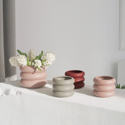 Morandi Weiche Runde Keramik Blume Vase