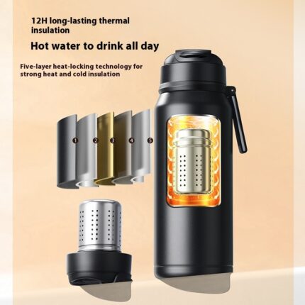 Magnetische elastische Tee tasse Tee wasser trennung im Freien 316 Edelstahl-Vakuum becher mit großer Kapazität