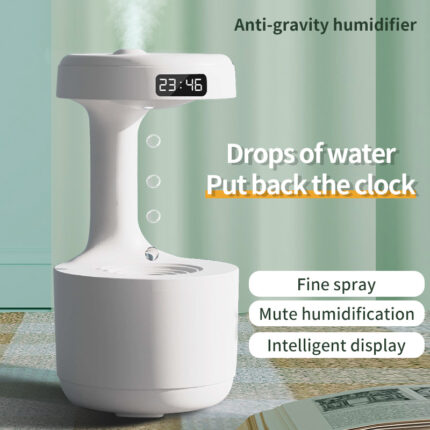Schlafzimmer Anti-Schwerkraft Luftbefeuchter Mit Uhr Wasser Tropfen Rückfluss Aroma Diffusor Große Kapazität Büro Schlafzimmer Stumm Schwere Nebel Haushalt sprayer