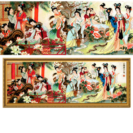 Cross-stitch Calligraphy And Painting New Style Living Room With Large Embroidered