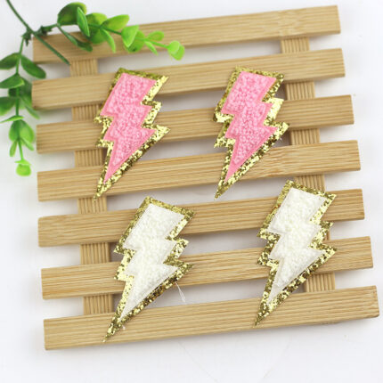 Handtuch Stickerei Blitz Bestickte Stoff Aufkleber DIY