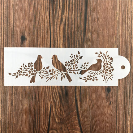 Tier Vogel Elster Kuchen Border Back werkzeug Puderisiertes Zuckersieb Spray Blumen malerei