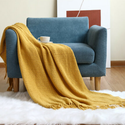 Büro Sofa Nickerchen Stricken Decke