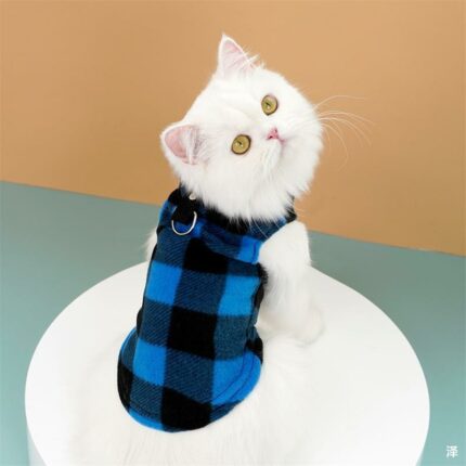Polar Fleece Plaid Weste Teddy Bichon Hund Katze Kleidung