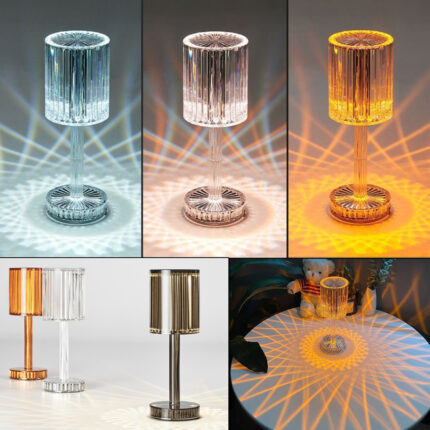 Kristall Tisch Lampe Hotel Dekoration Diamant Romantische Warme Led