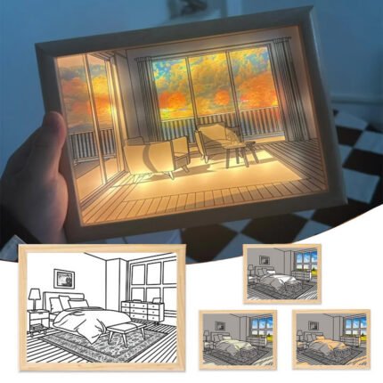 LED-dekorative Licht malerei Nachttisch-Bilderstil kreativ modern simulieren Sonnenschein Zeichnung Nachtlicht Geschenk