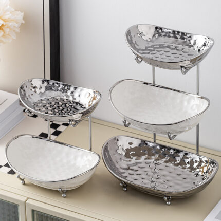 Erschwing liche Luxus-Stil mehr schicht ige Obst platte Snack Set Platte Lagerung