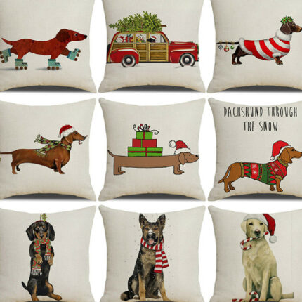 Christmas White Animal Printed Pillowcase