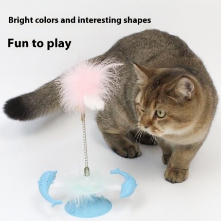 Katzen spielzeug Dolphin Rotierende Feder Windmühle Saugnapf