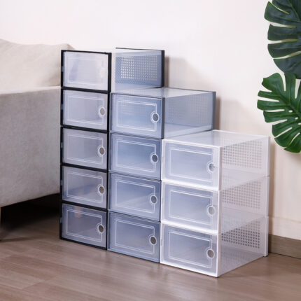 Double Frame PP Plastic Thickened Storage Shoe Box
