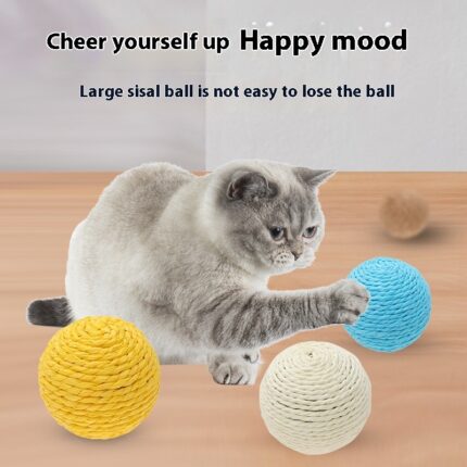 String Sisal Ball Selbst-Hallo Entspannendes Stuffy Lustiges Katzen spielzeug