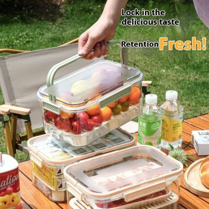 Tragbares Trocken gemüse Kühlschrank Crisper Outdoor Picknick korb Snacks Obst Aufbewahrung sbox