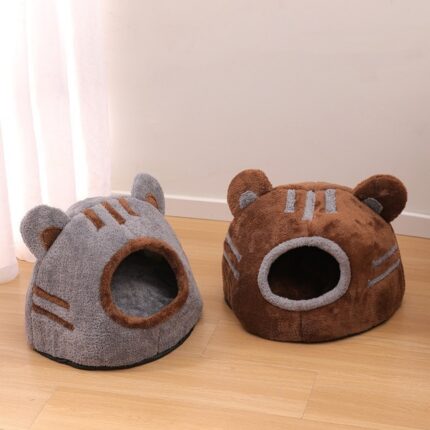 Halb geschlossenes Design Bärenkopf-Katzen nest abnehmbar Herbst und Winter warm verdickt
